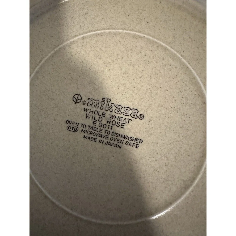 Set of 3 Mikasa Whole Wheat Wild Rose Dinner Plates 10 3/4”